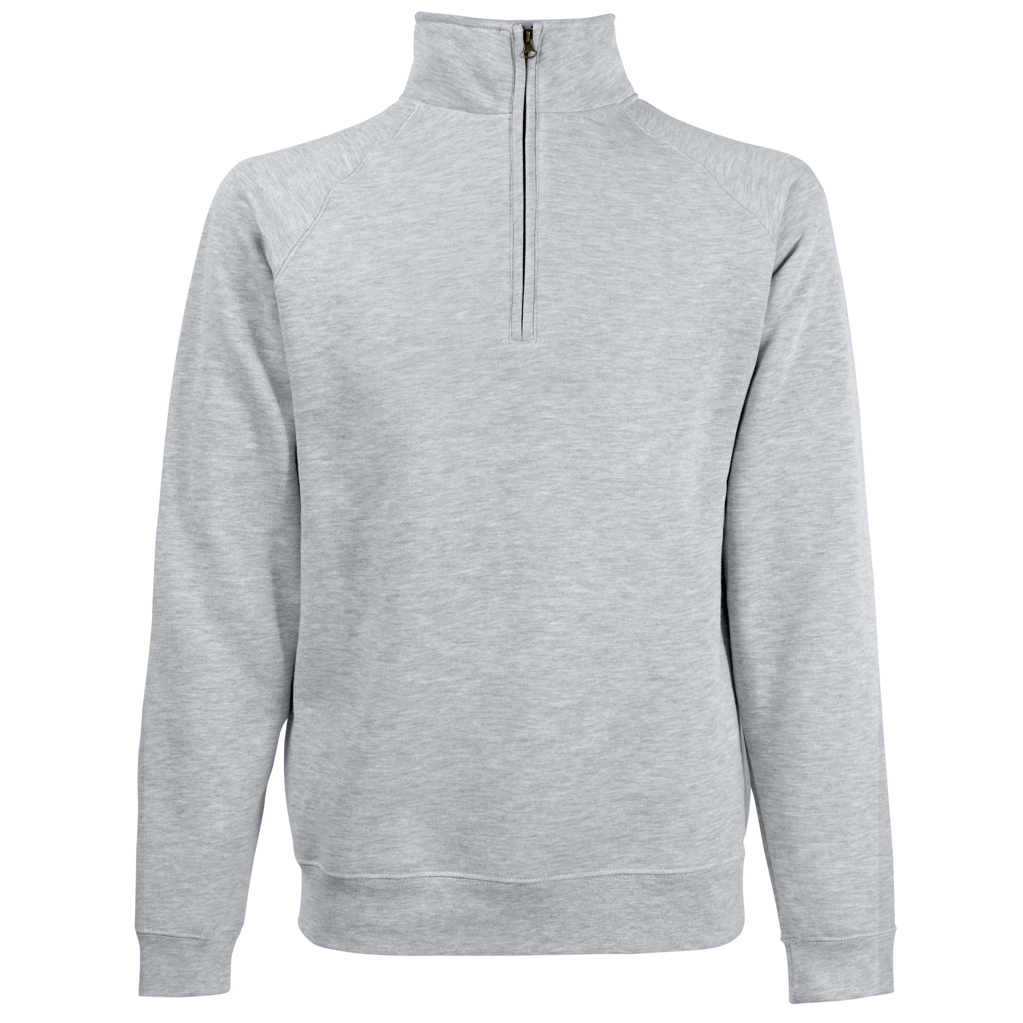 Fruit Of The Loom Herren Zip Neck Sweatshirt (Heather Grey) Image