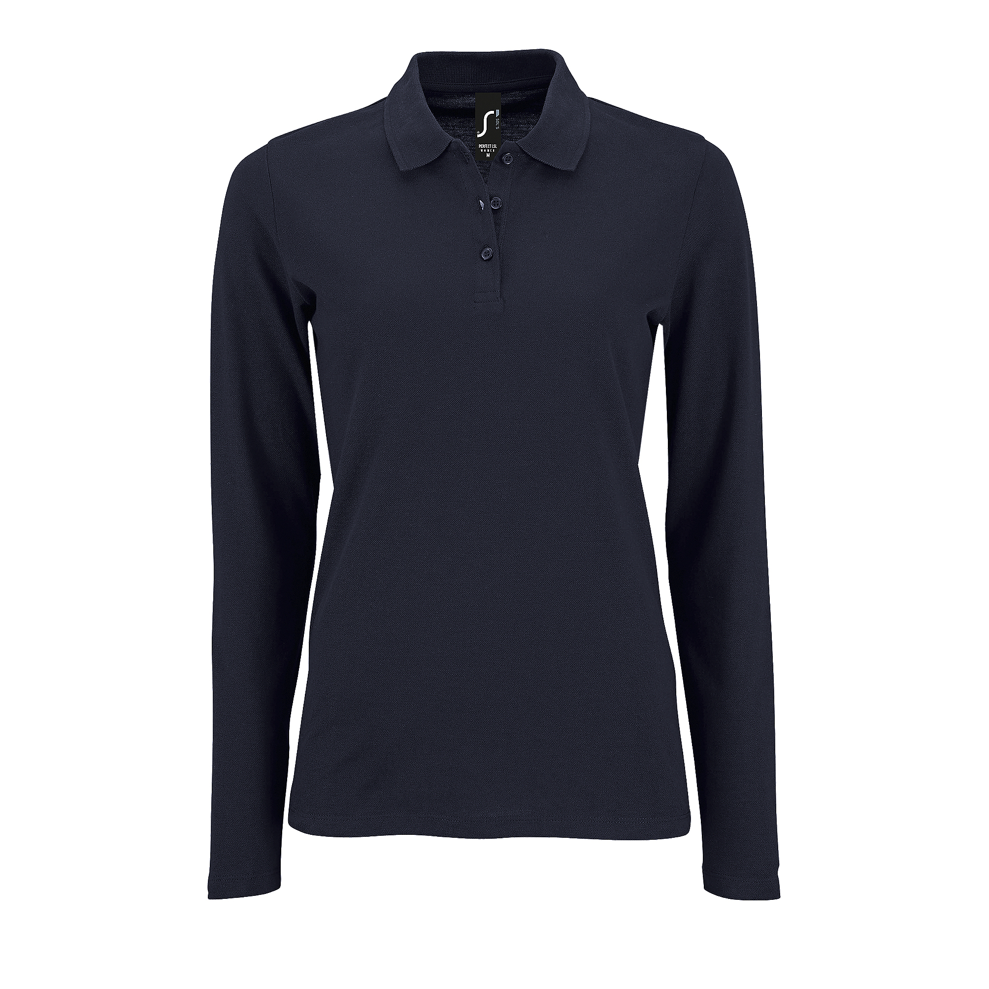 SOLS Womens/Ladies Perfect Long Sleeve Pique Polo Shirt (French Navy) Image