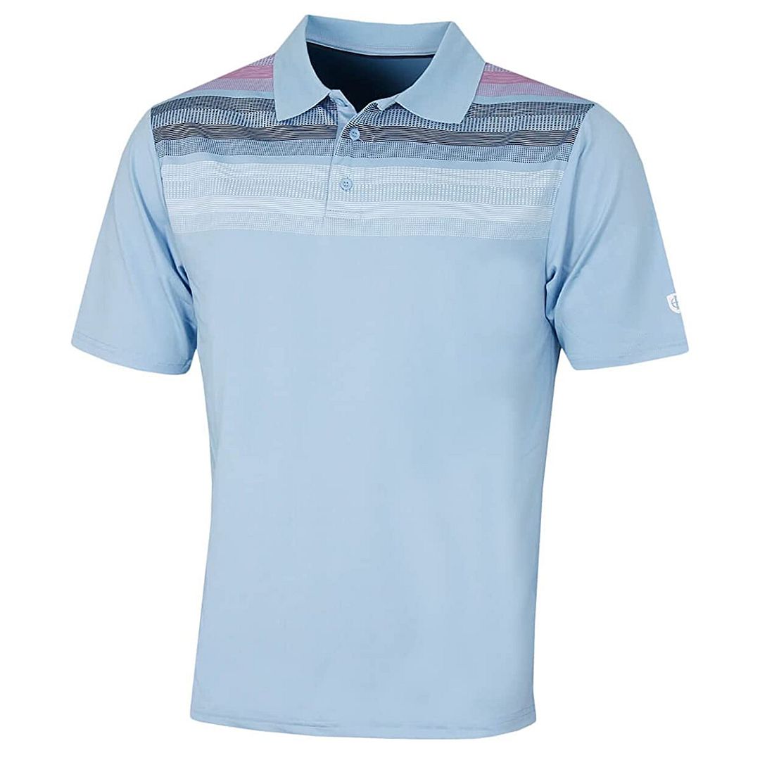 Insel Green Matrix Print Herren Blue Golf Polo -Hemd Image