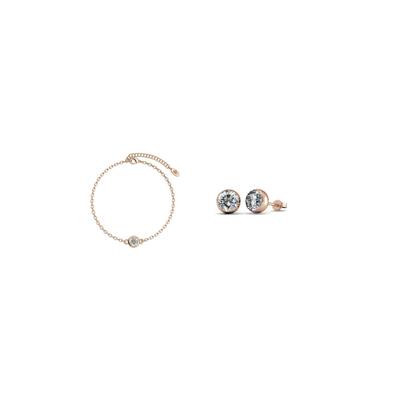 Geburtsstein Mond Set - Rose Gold und Kristall Image