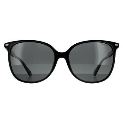 Polaroid Cat Eye Womens Schwarz Grau Polarisierte Sonnenbrille