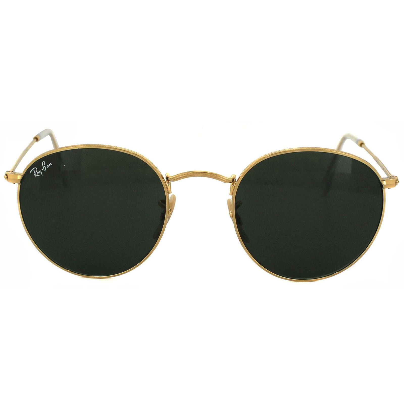 Ray-Ban Sonnenbrille rund Metall 3447 001 Gold Grün 47mm