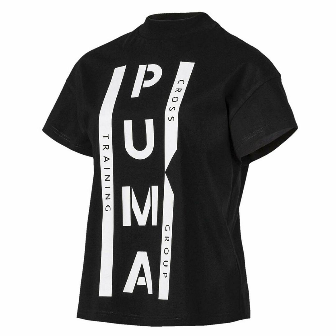 PUMA XTG Graphic Logo Kurzarm Crew Crew Hals Schwarz Womens T-Shirt 578016 01 Image