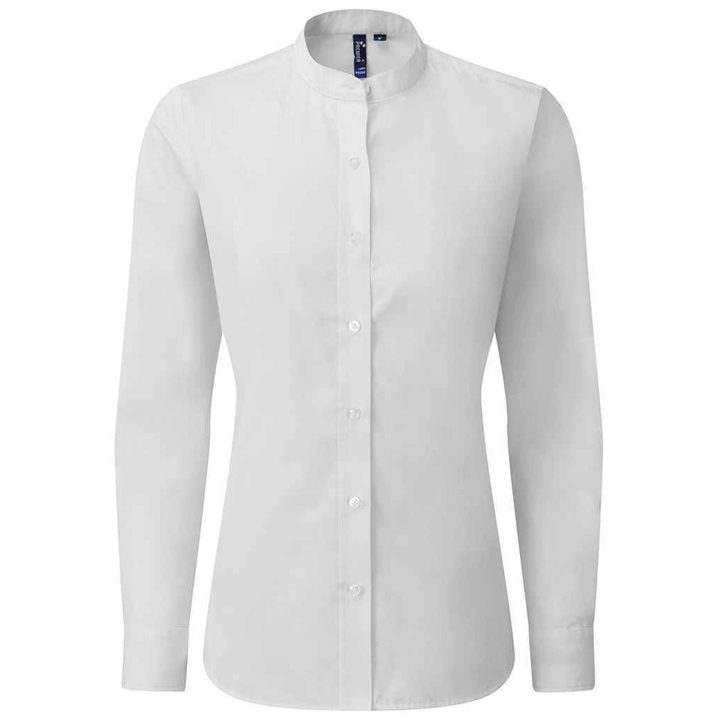 Premier - Formelles Hemd Opa-Kragen für Damen (Weiß) Image