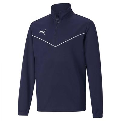 Puma Teamrise Sweatshirt 1/4 Zip Top Jr Blau