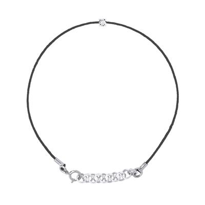 DIADEMA - Armband - Schwarzes Nylon - Echter Diamant