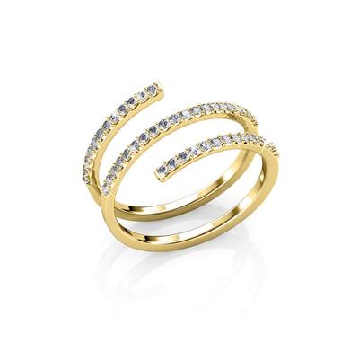 Spiralförmiger Ring - Gold und Kristall Image