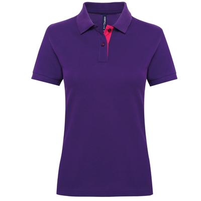 Asquith & Fox - Kontrast-Poloshirt - Damen (Purpur/Pink) Image