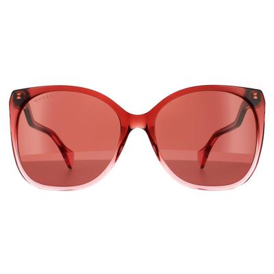 Gucci Rectangle Sonnenbrille für Damen in Burgunderrot