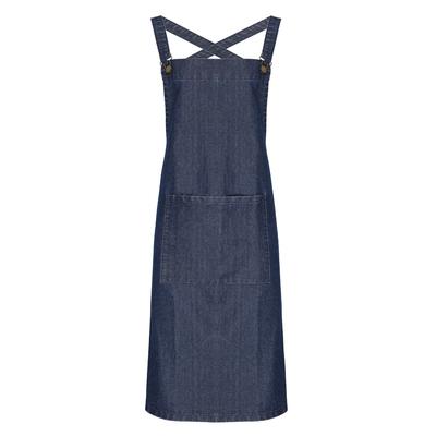 Premier Cross Back Barista Bib Apron (Indigo Denim)