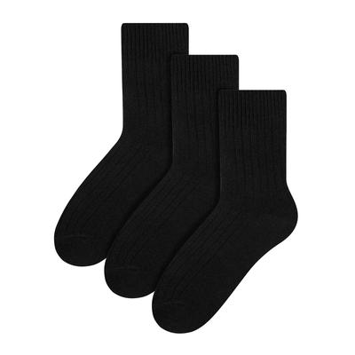 3 Paar Wollsocken für Damen | Steven | Atmungsaktive gepolsterte Damensocken Schwarz Image