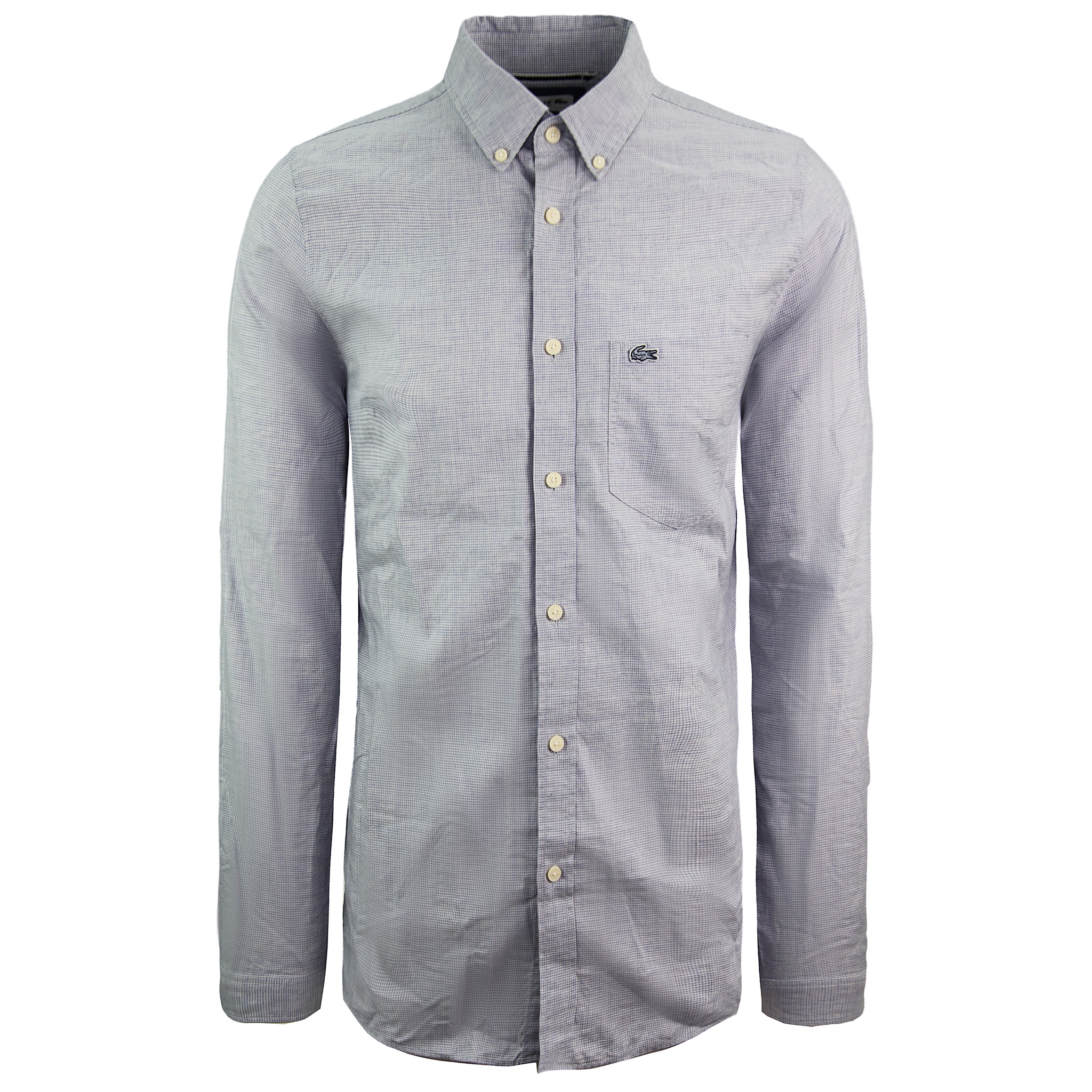 Lacoste gewebte schlanke Fit Herrenblau/weißes Hemd Image