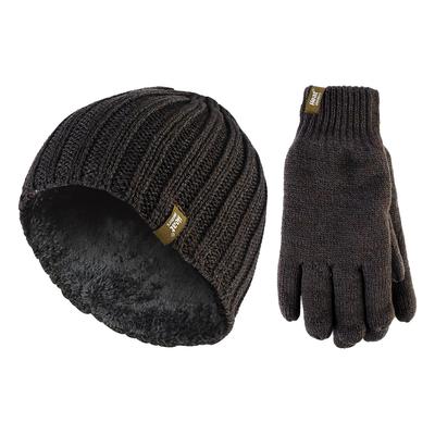Herren-Thermomütze & Handschuh-Set für den Winter | Wärmespender | Fleece gefüttert - Khaki Grün Image