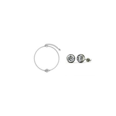 Geburtsstein Mond Set - Silber und Kristall