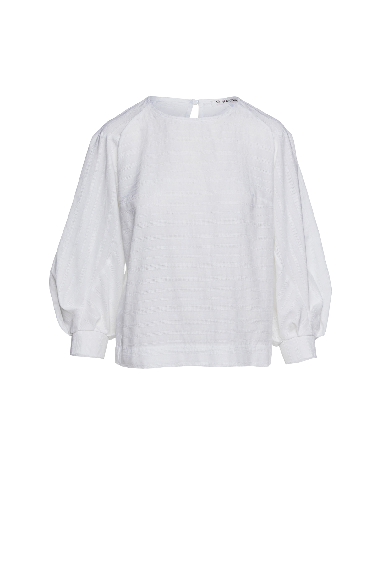 Weißes Jacquard-Top mit Läuferärmeln aus nachhaltigem Stoff Image