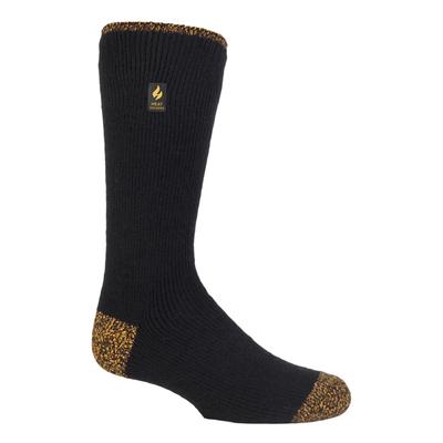 Mens Long Thermal Work Socks | Heat Holders | Thick Knee High Heavy Duty Socks | Boot Socks for Winter - Black