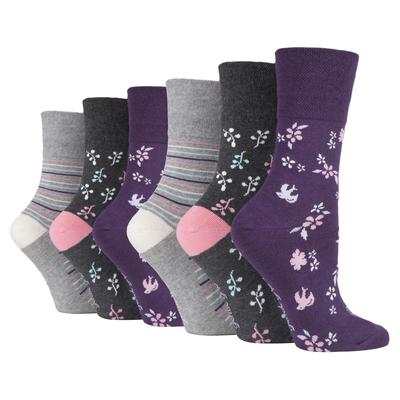 Gentle Grip - 6 Paar Damen Gentle Grip nicht elastische Socken - SOLRH214 Image