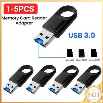 1-5PCS Memory Card Reader Adapter USB 3.0 High Speed Flash Memory Card Adapter Hub for TF SD PC