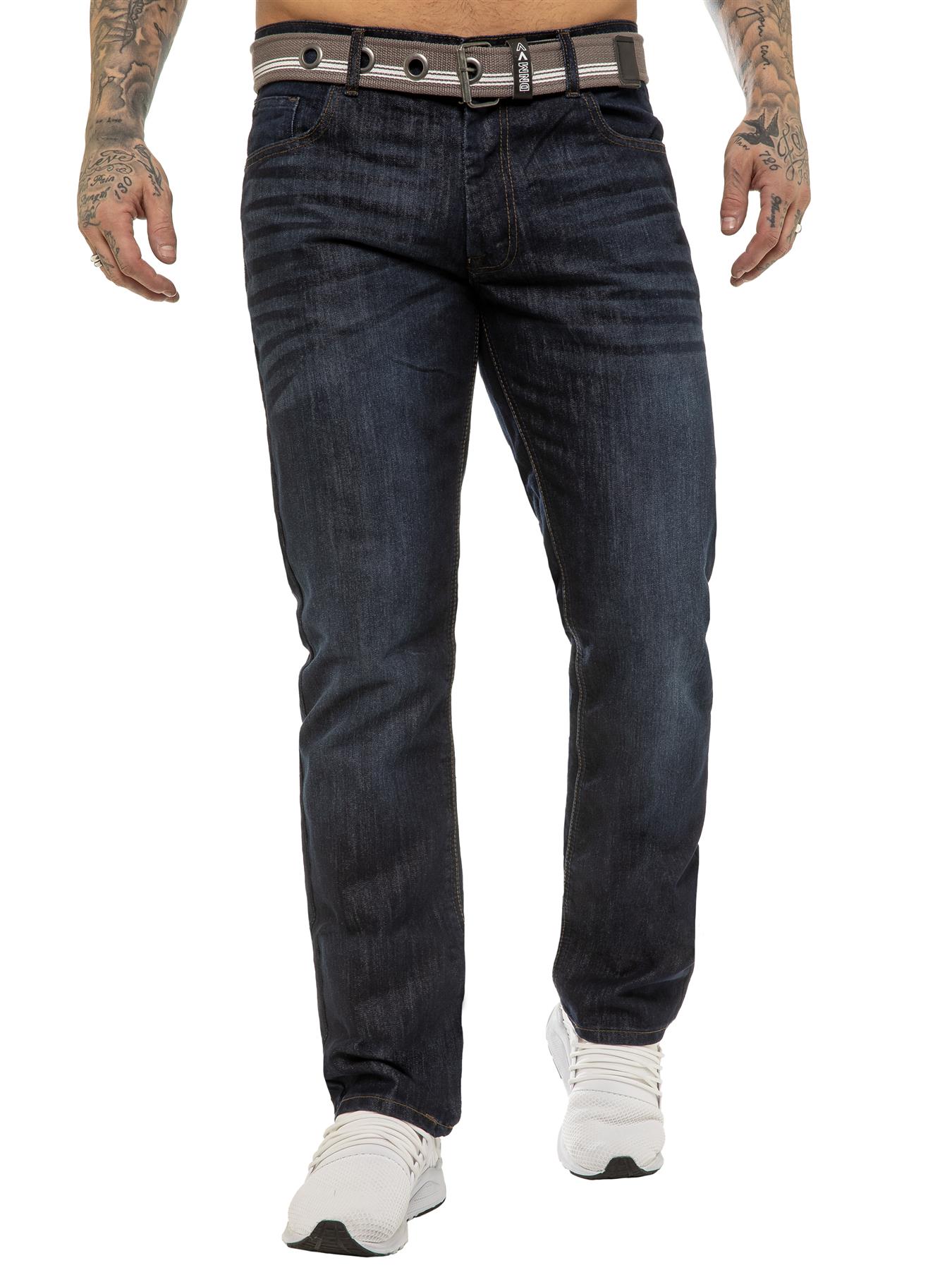 Enzo | Herren Designer Regular Fit Denim Jeans - Indigo Image