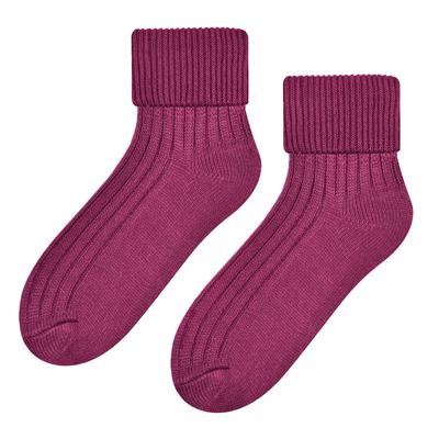 Damen Bettsocken aus Wolle | Steven | Superweiche, gemütliche Lounge-Schlafsocken, Magenta Image