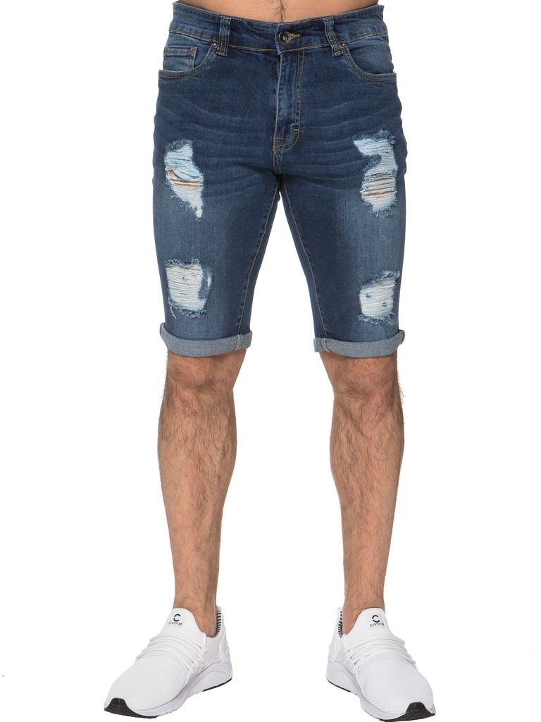 Herren Ripped Skinny Shorts 30 (Größe)