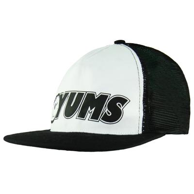 Yums Mesh Snapback Hut Verstellbares schwarzes weißes Logo Unisex Cap 200941 Schwarz Weiß Image
