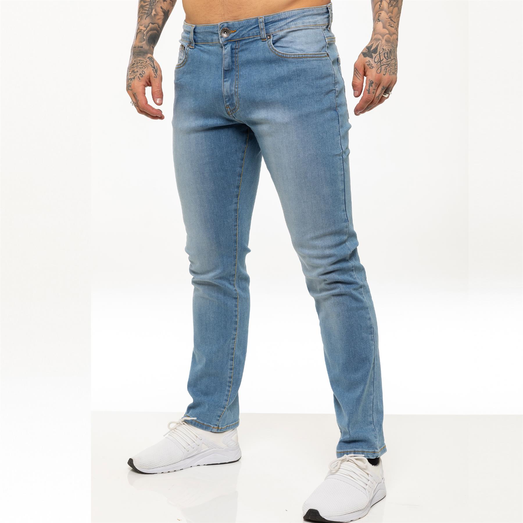 Kruze Herren Straight Leg Stretch Jeans Image
