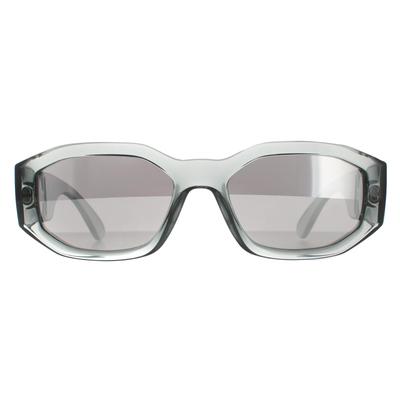 Versace Rectangle Unisex Transparent Grau Licht Grau Silber Spiegel VE4361 Sonnenbrille