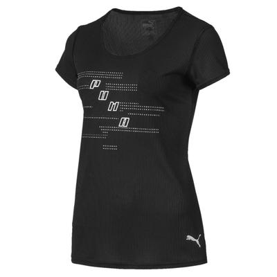 Puma Ignite Short Sleeve Womens Running Tee Logo Print Top 517464 01