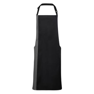 Premier Unisex-Kontrast-Latzschürze (Schwarz/Dunkelgrau) Image