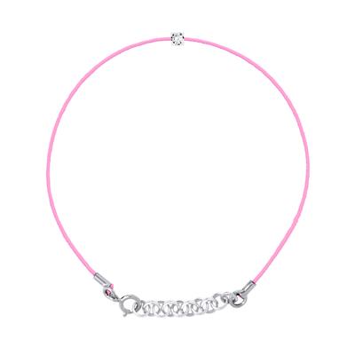 DIADEMA - Armband - Rosa Nylon - Echter Diamant