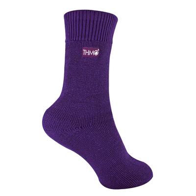 Kinder Thermosocken für den Winter | THMO | Warme flauschige Fleece-Innensocken für Jungen & Mädchen - Lila