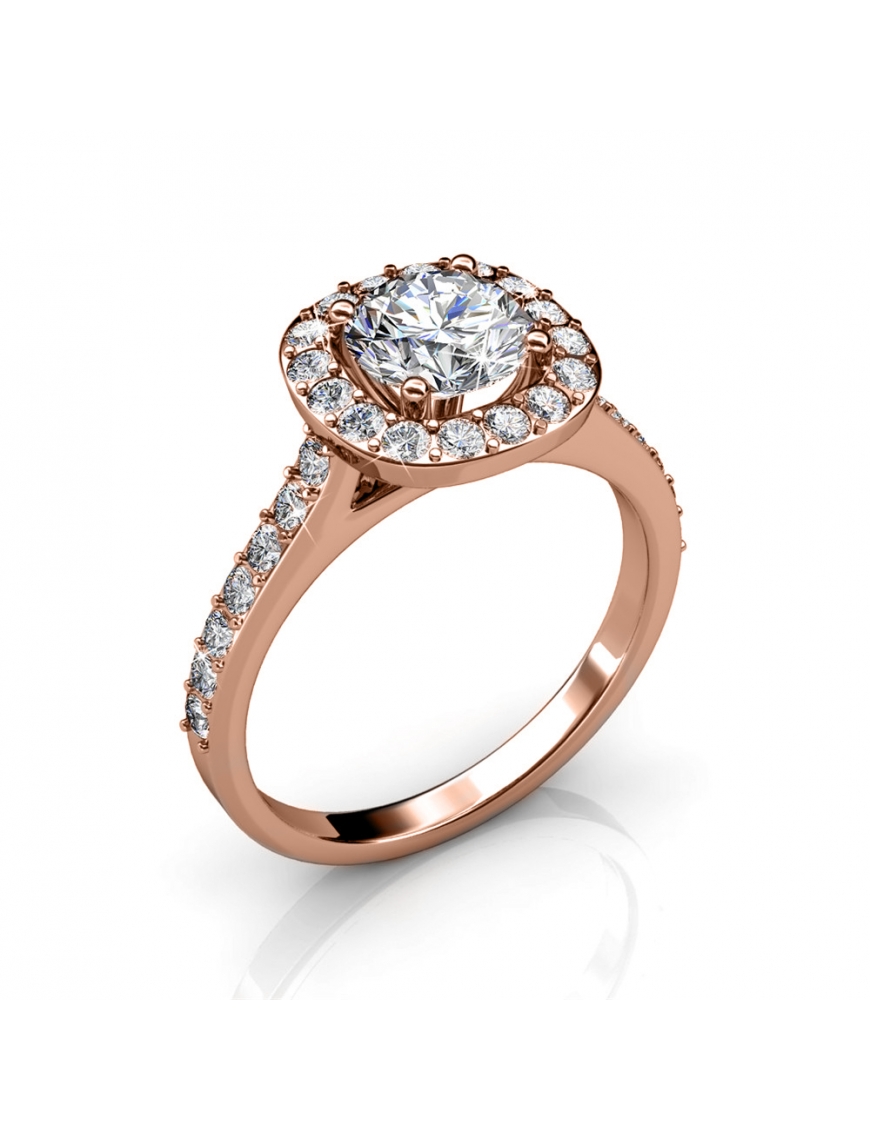 Kuscheliger Ring - Roségold und Kristall Image
