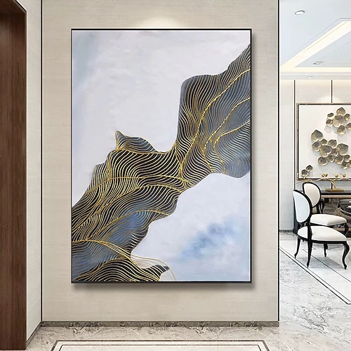 Handgefertigtes, handgemaltes Ölgemälde, moderne abstrakte Malerei, Leinwand, Berggemälde, Heimdekoration, Dekor, gerollte Leinwand, ohne Rahmen, ungedehnt Image