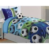All American Collection New 3 Piece Twin Size Soccer Comforter Set with Furry Friend Matching Sheet Set and Curtain Set Available Separately (3pc Twin)