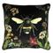 Evans Lichfield Midnight Garden Bee Piped Floral Square Cushion Cover - Black - One Size | Evans Lichfield Sale | Discount Designer Brands