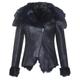 Infinity Leather Womens Toscana Sheepskin Biker Jacket-apopa - Black - Size 16 UK | Infinity Leather Sale | Discount Designer Brands