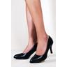 Where's That From Womens 'Paola' Mid High Heel Court Pump Shoes With Pointed Toe - Black - Size UK 8