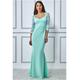 Goddiva Womens Lace Bodice Maxi Dress With Sleeves - Mint - Size 10 UK | Goddiva Sale | Discount Designer Brands