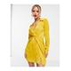 Asos Design Womens Satin Twist Mini Dress With Collar in Gold - Size 6 UK | Asos Design Sale | Discount Designer Brands