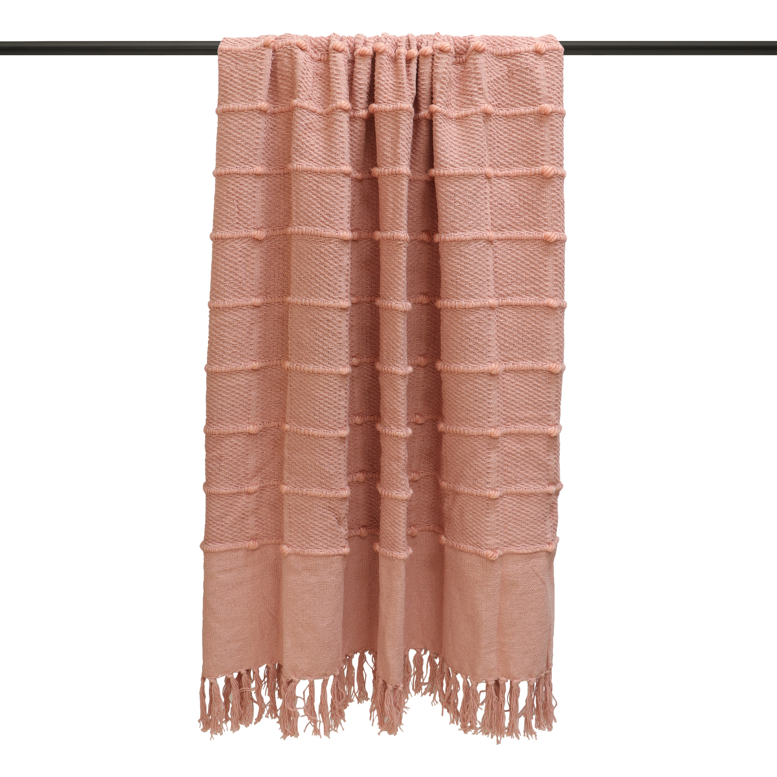 furn. Motti Throw Blush - Pink Cotton - Size 140 cm x 180 cm | furn. Sale | Discount Designer Brands