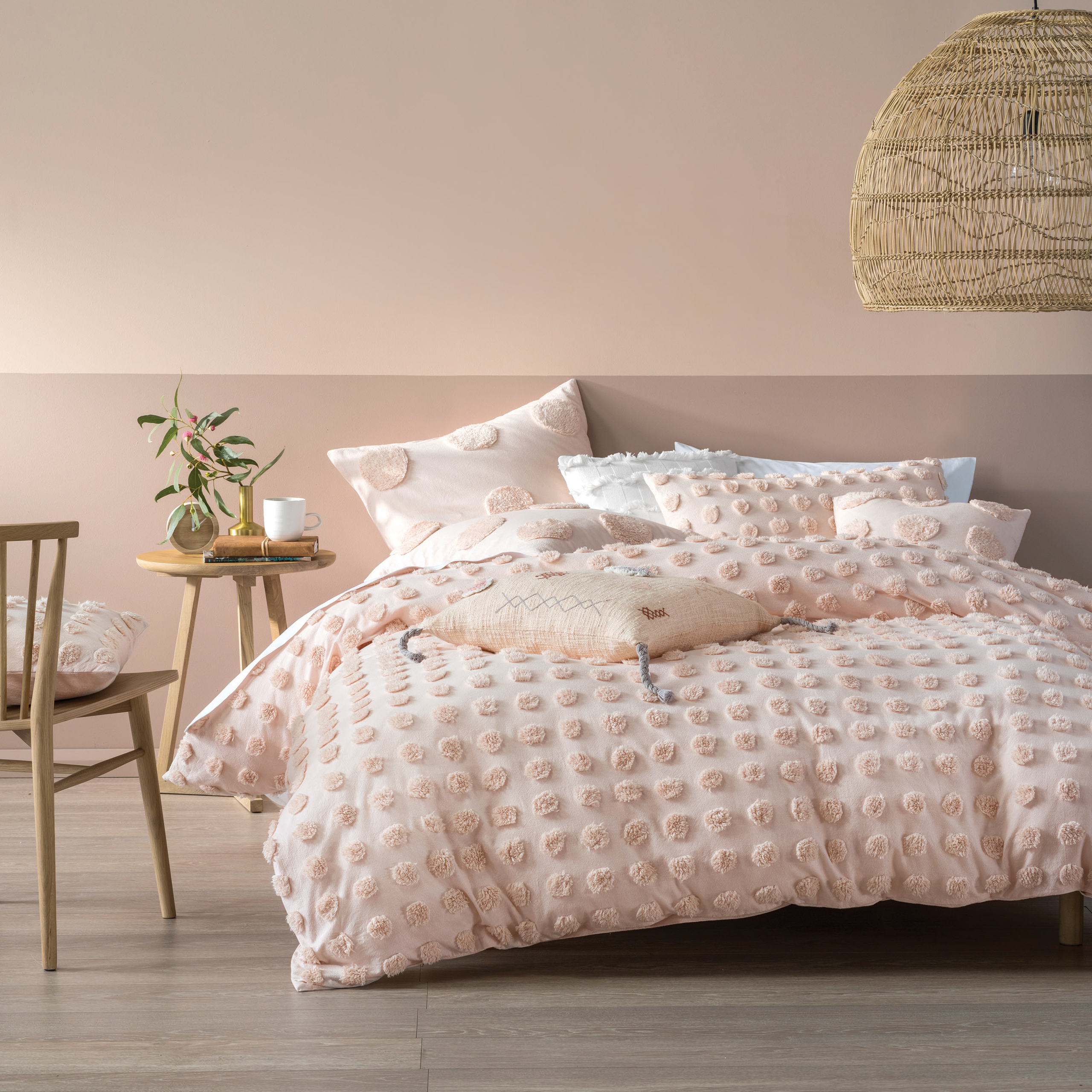 Linen House Haze Duvet Set Peach - Size Double | Linen House Sale | Discount Designer Brands
