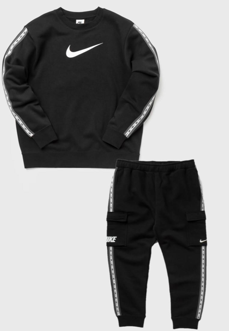 Nike Mens Fleece Sportswear Crew Neck Tracksuit in Black - Size X-large | Nike Sale | Discount Designer Brands