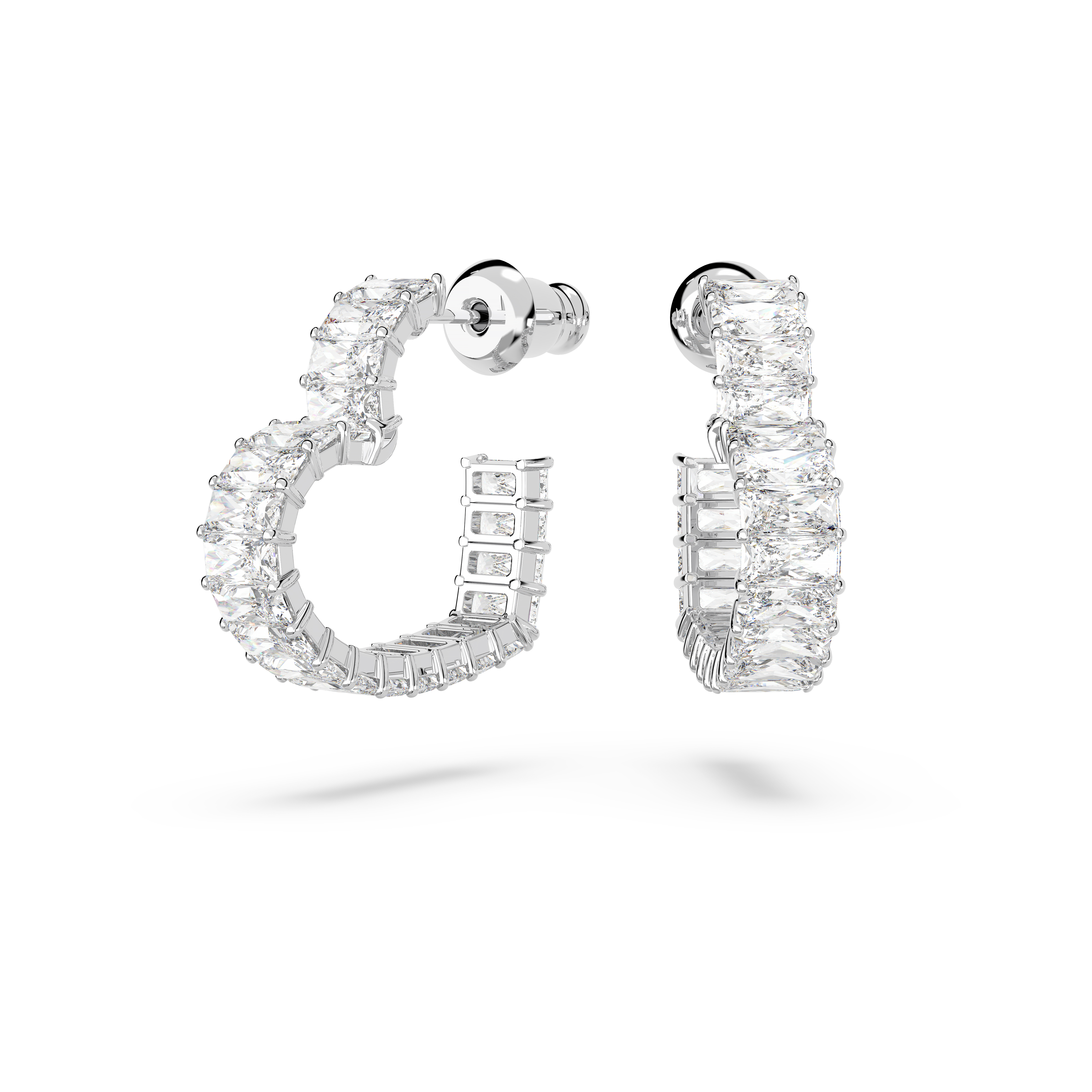 Swarovski 'matrix' Womens Base Metal Hoop Earrings - Silver 5653170 Metal - One Size | Swarovski Sale | Discount Designer Brands