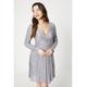 Oasis Womens Twist Front Sequin Mini Dress - Grey - Size 8 UK | Oasis Sale | Discount Designer Brands