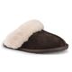 Aus Wooli Womens Australia Unisex Sheepskin Wool Shelley Slippers - Dark Grey Leather - Size UK 3