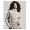 Superdry Womens Chunky Cable Roll Neck Jumper - White Lambs Wool - Size 16 UK | Superdry Sale | Discount Designer Brands