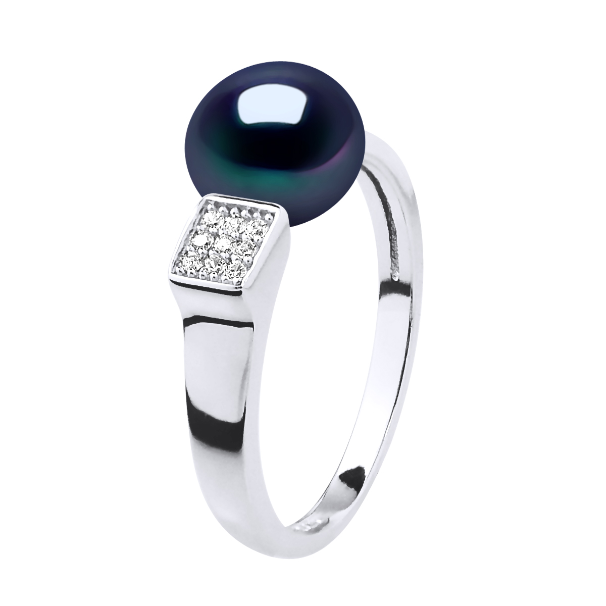 Diadema Womens Ring Adjustable Freshwater Pearl Jewelry 9-10mm Black 925 Silver - One Size | Diadema Sale | Discount Designer Brands