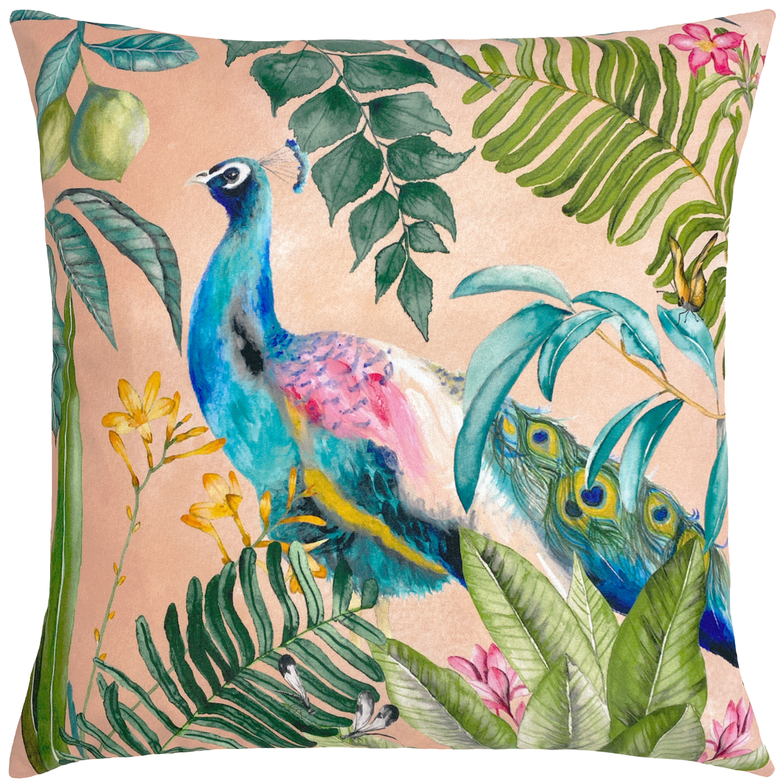 Evans Lichfield Peacock Outdoor Cushion Cover - Blush - One Size | Evans Lichfield Sale | Discount Designer Brands