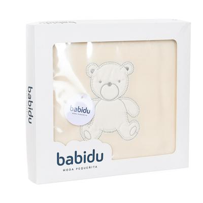 Babidu Baby Unisex Embroidered Blanket on the Front 285 for - Off-white Cotton - One Size | Babidu Sale | Discount Designer Brands
